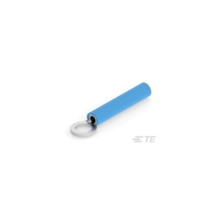 Te Connectivity Ring Terminal, #10 Stud Size, 14 AWG, 600 V, 1000 V, Polyolefin Insulated, Blue 8-55852-2